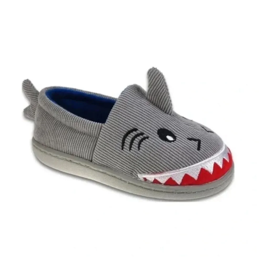 Wonder Nation Kids' Shark Slippers in Gray and Blue